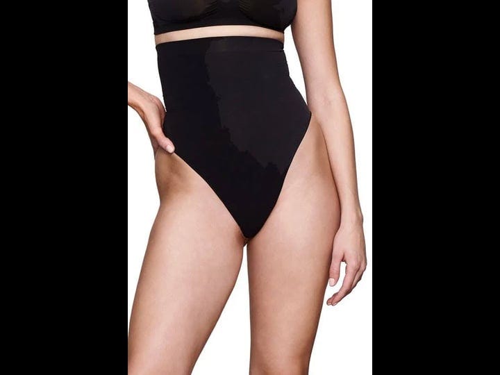 skims-womens-seamless-sculpt-high-waisted-thong-onyx-size-xxs-1