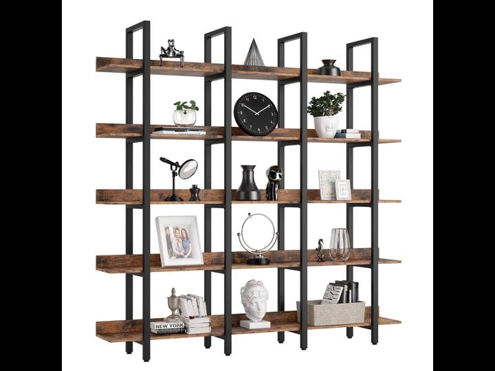 ironck-triple-wide-5-tiers-large-open-shelves-etagere-bookcases-with-back-fence-for-home-office-deco-1