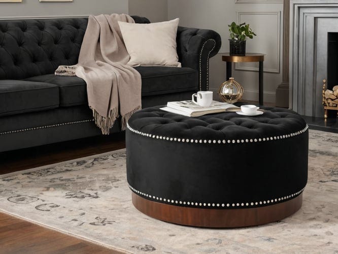 Black-Round-Ottomans-Poufs-1