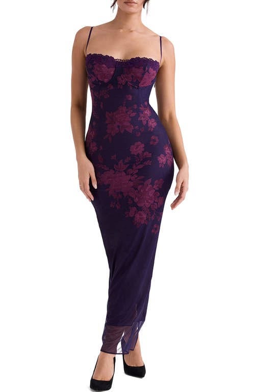 Dark Purple Floral Underwire Cocktail Dress - House of CB Aiza at Nordstrom | Image