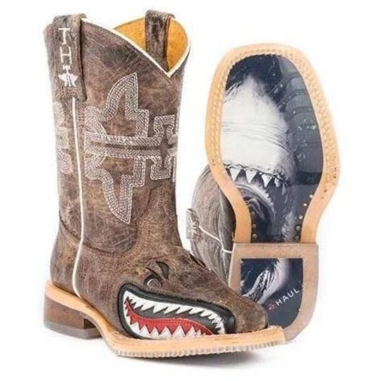 kids-tin-haul-toastin-a-gnarly-shark-boots-handcrafted-brown-boys-size-2-1