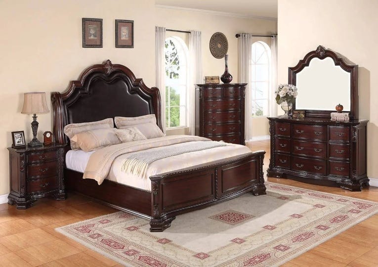classic-vintage-style-5pc-king-panel-bed-set-brown-finish-storage-bedroom-furniture-wooden-faux-leat-1