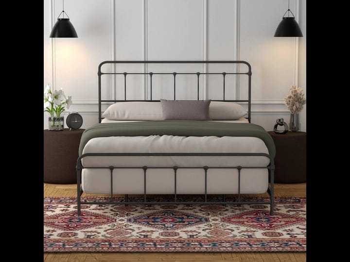 metal-bed-frame-carbon-steel-with-black-finish-folding-bed-frame-1