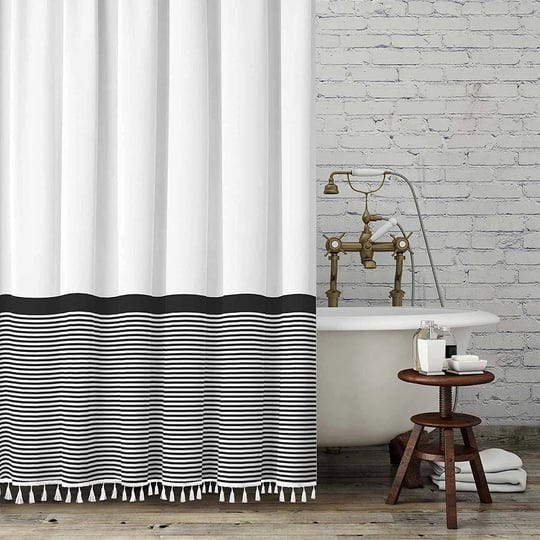 seasonwood-farmhouse-shower-curtain-tassel96-inch-extra-long-black-white-striped-bathroom-shower-cur-1