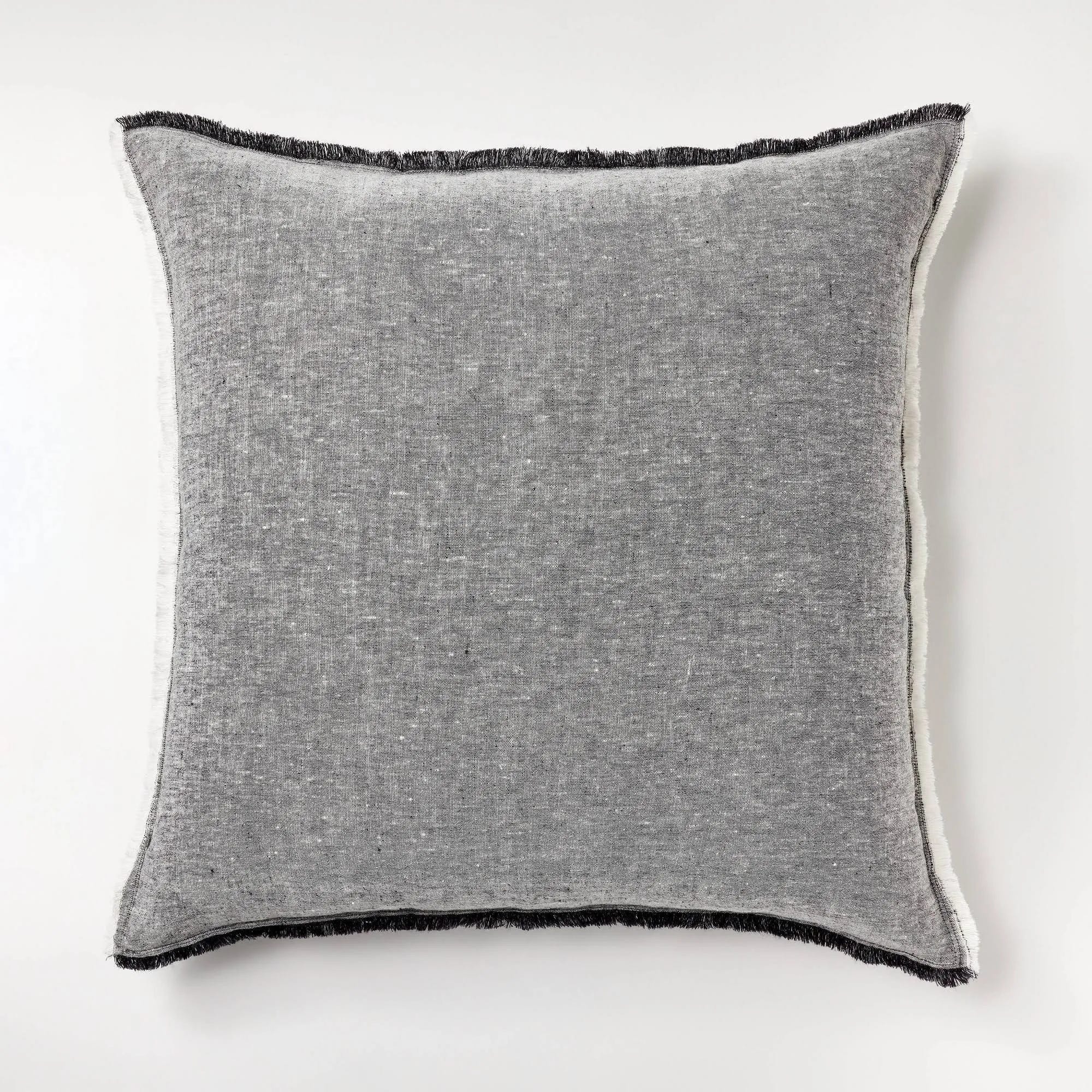 Oversized Black Linen Throw Pillow for Cozy Living Spaces | Image