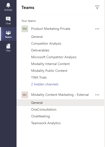 Microsoft Teams channels