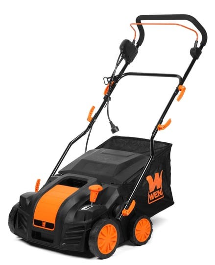 wen-dt1516-16-in-15-amp-2-in-1-electric-dethatcher-and-scarifier-with-collection-bag-1