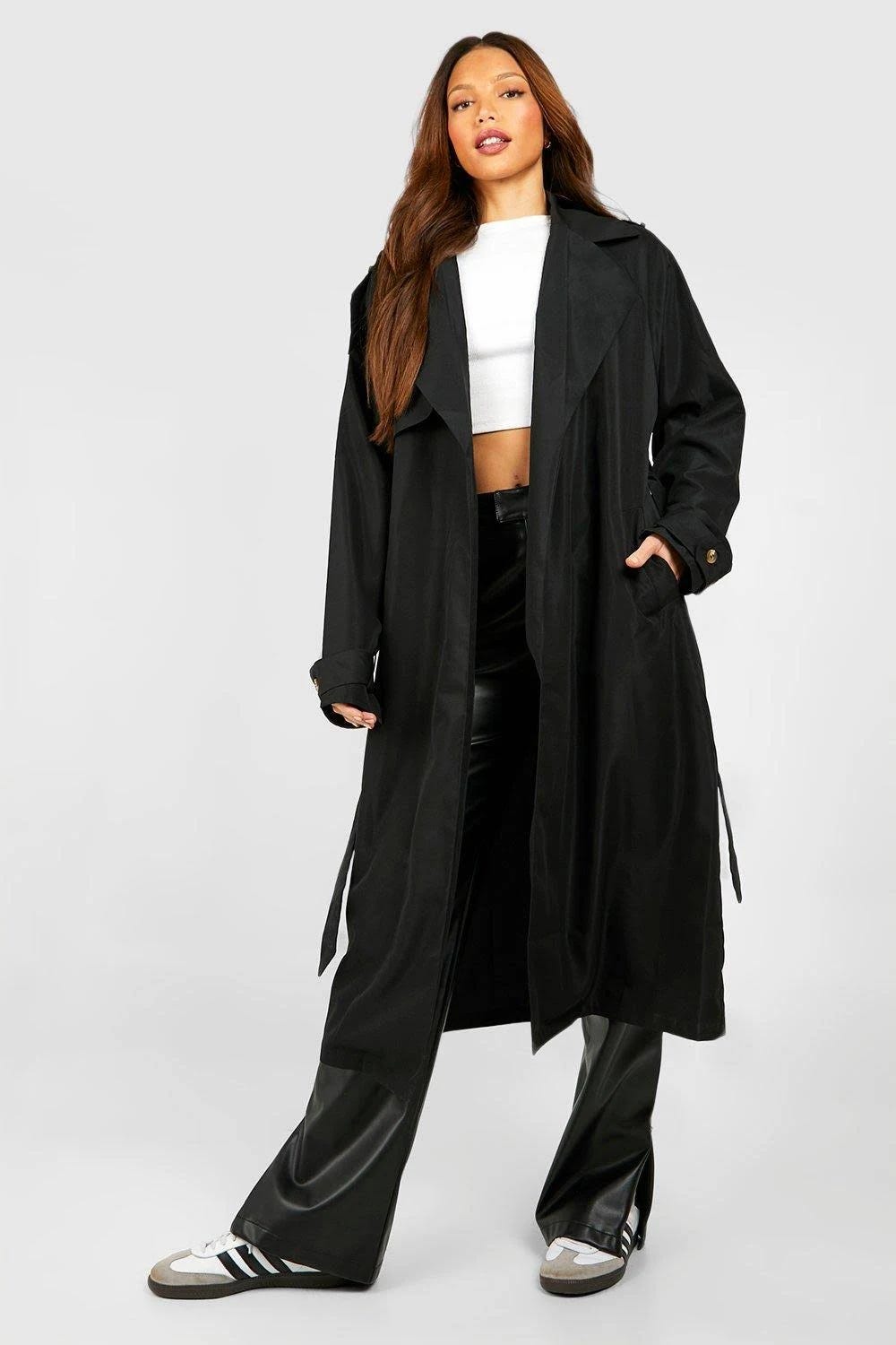 Classic Black Trench Coat for Women | Image