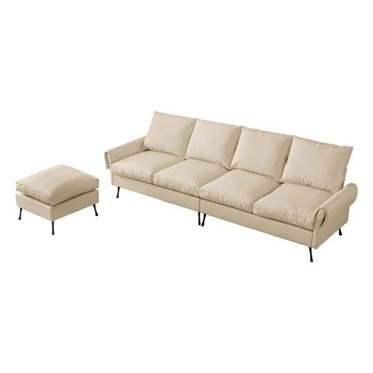 105-leather-sectional-sofa-sets-4-seat-with-convertible-ottoman-for-living-room-beige-1