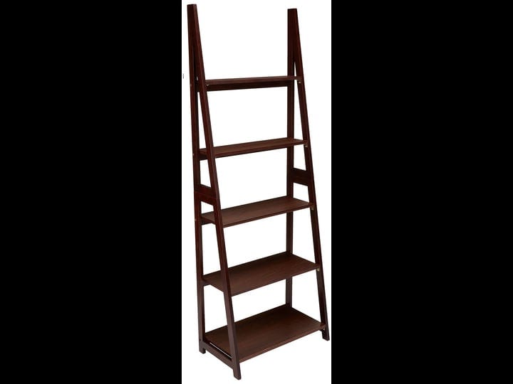 amazon-basics-basics-modern-5-tier-ladder-bookshelf-organizer-solid-rubberwood-frame-espresso-finish-1