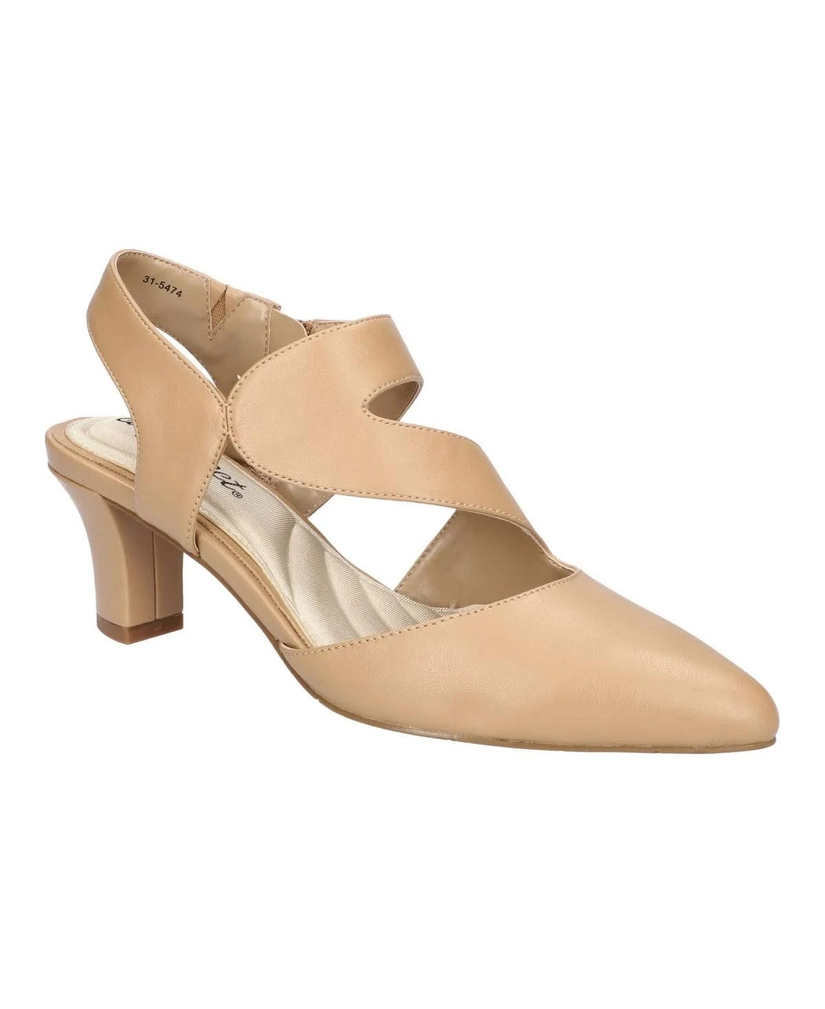 Comfortable Nude Heels for Wide Fit: Vegan Leather Venue Pump by Easy Street | Image