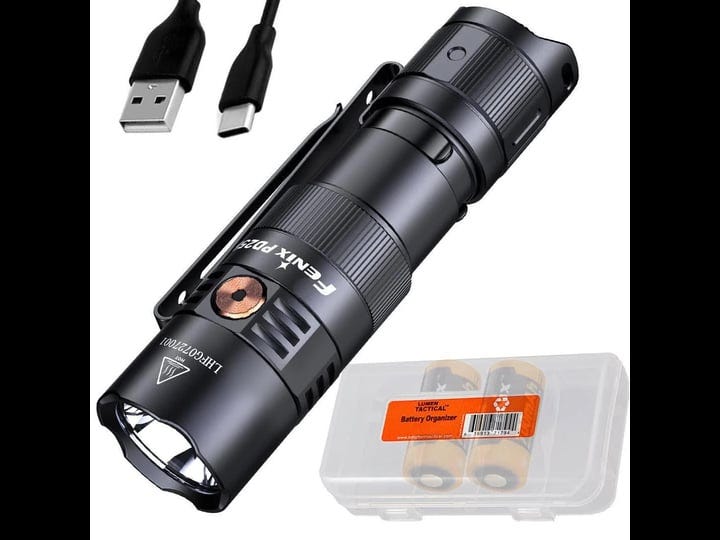 fenix-pd25r-800-lumen-usb-c-rechargeable-edc-flashlight-with-2x-arb-l16-and-lumentac-organizer-1