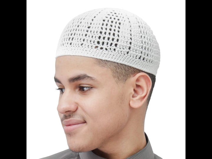 white-kufi-tight-loose-weave-design-crochet-knit-cap-1