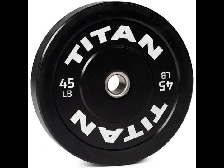 titan-fitness-45-lb-economy-olympic-bumper-plate-sold-individually-rubber-with-steel-insert-weightli-1