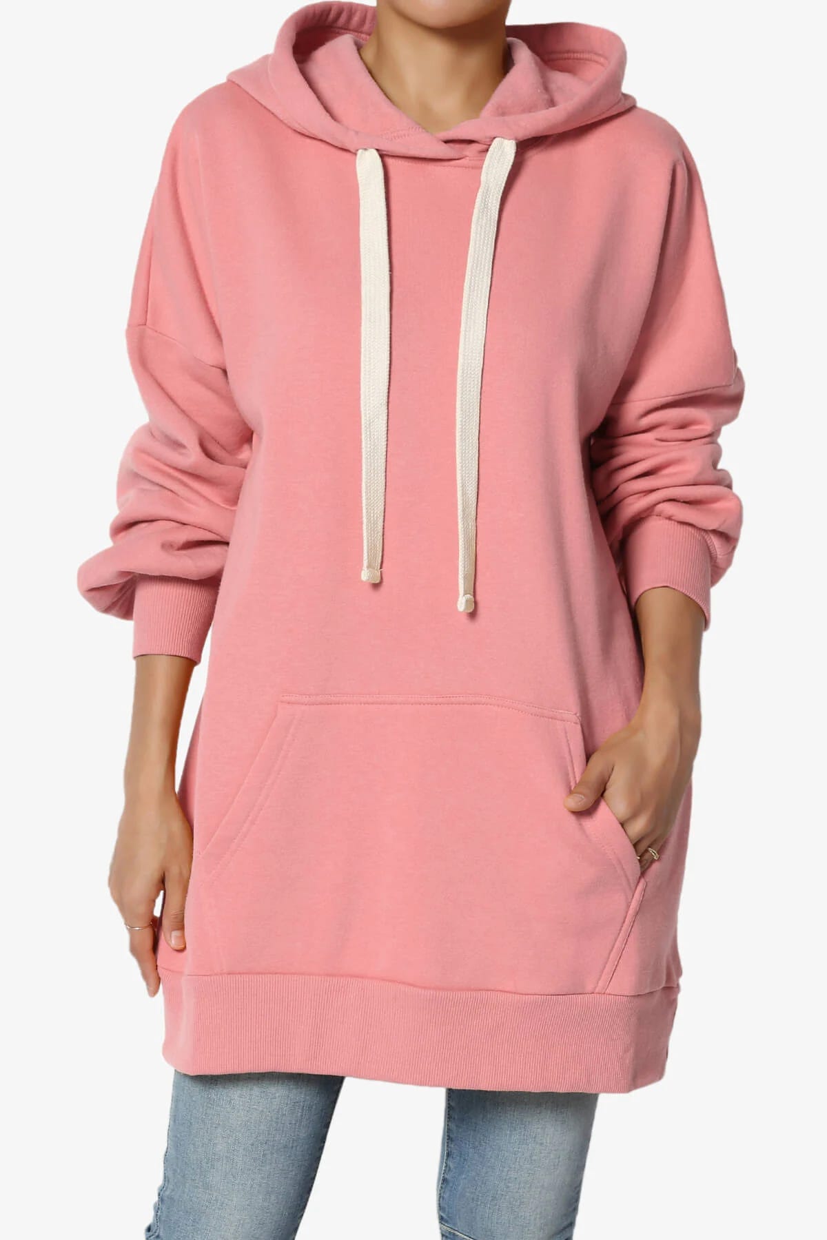 Comfy Pink Oversized Pullover Sweater | Image