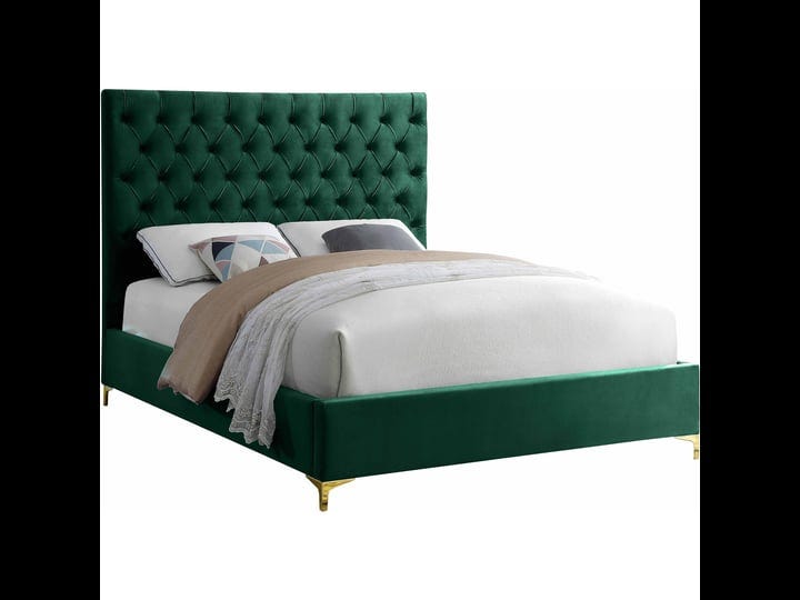 meridian-furniture-cruz-green-velvet-full-bed-1