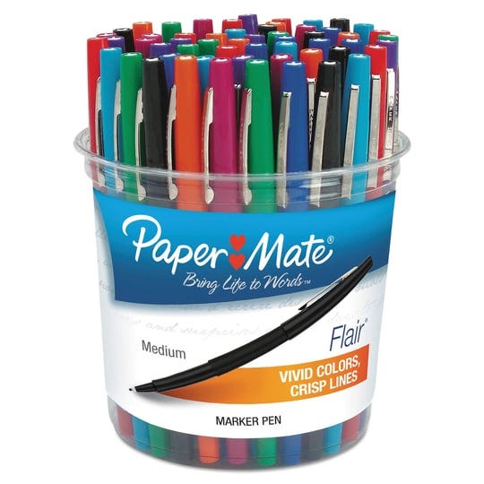paper-mate-point-guard-flair-bullet-point-stick-pen-assorted-ink-1-4mm-48-pens-set-1