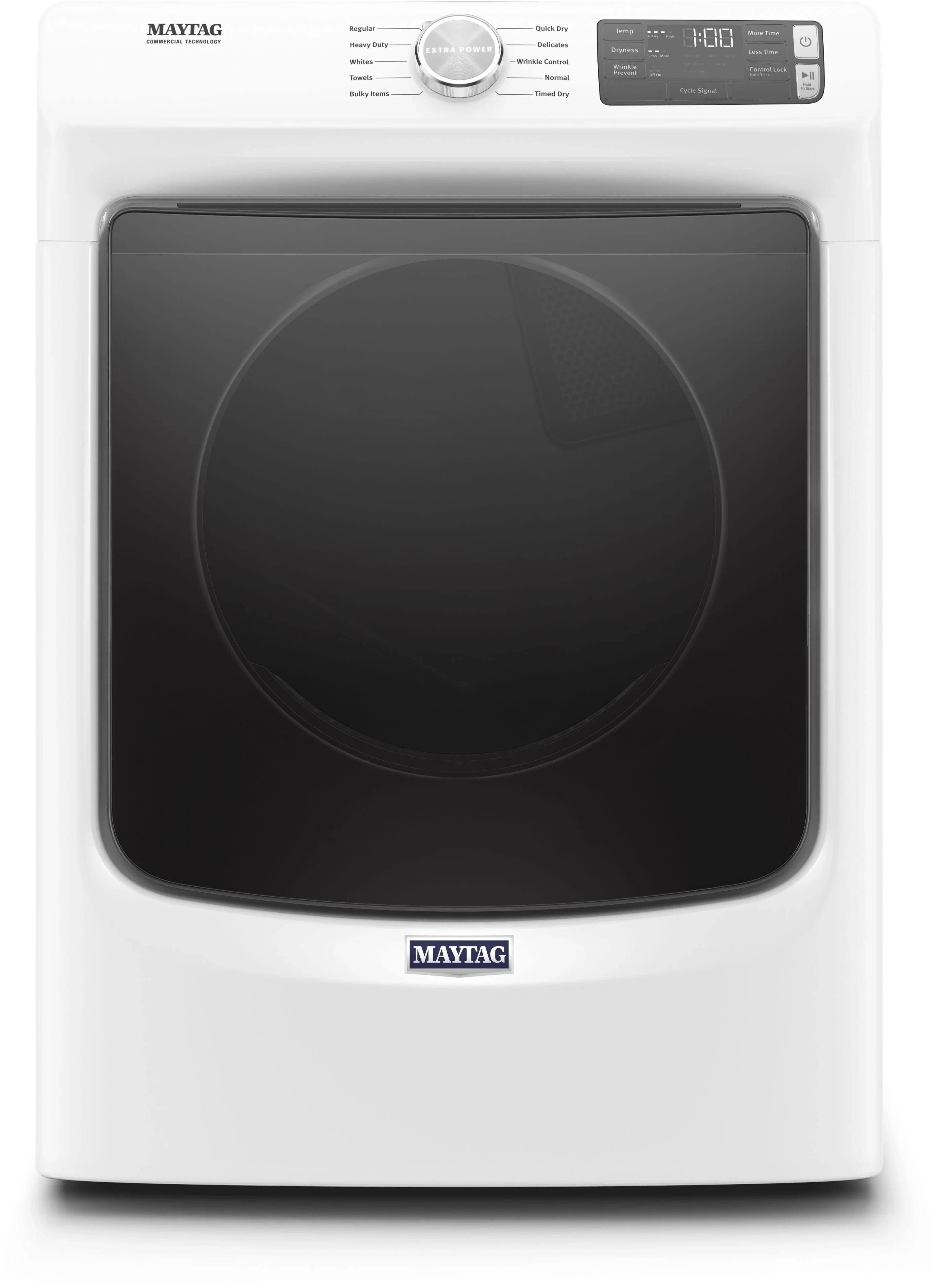 Maytag White Front Load Electric Dryer with Extra Capacity | Image