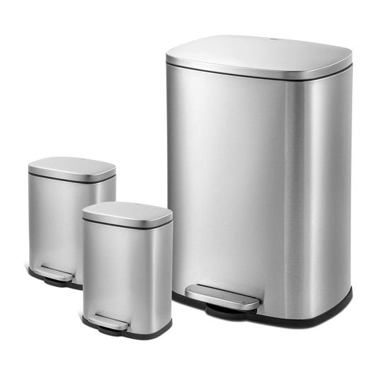 qualiazero-rectangular-step-garbage-can-3-piece-combo-13-2-gal-two-1-3-gal-stainless-steel-1