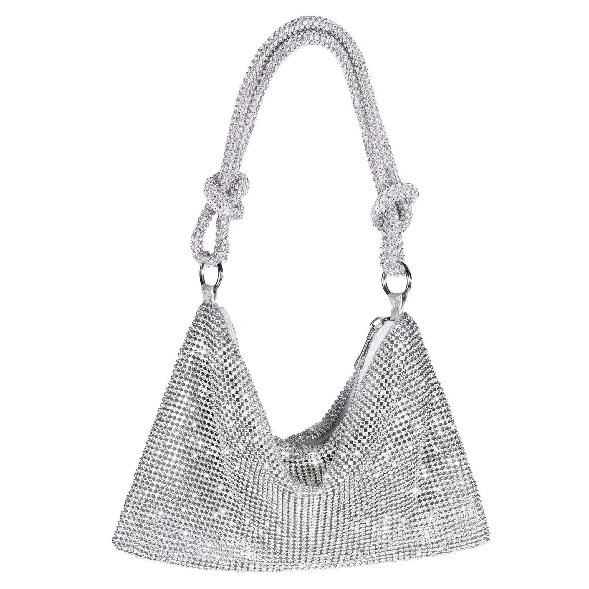 Sparkling Silver Rhinestone Sequin Purse for Festive Occasions | Image