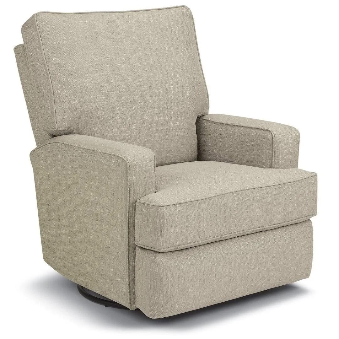 Comfortable Kersey Swivel Glider with Sleek Taupe Upholstery | Image