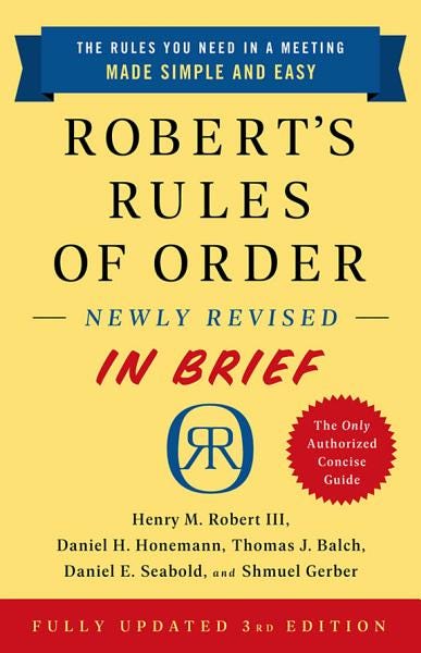 [PDF] Robert's Rules of Order in Brief By Henry Martyn Robert