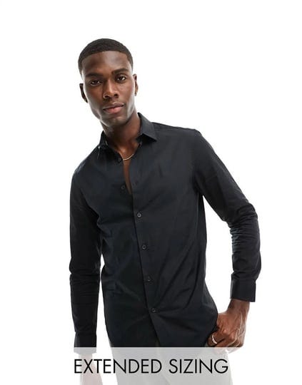 asos-design-regular-fit-shirt-in-black-1