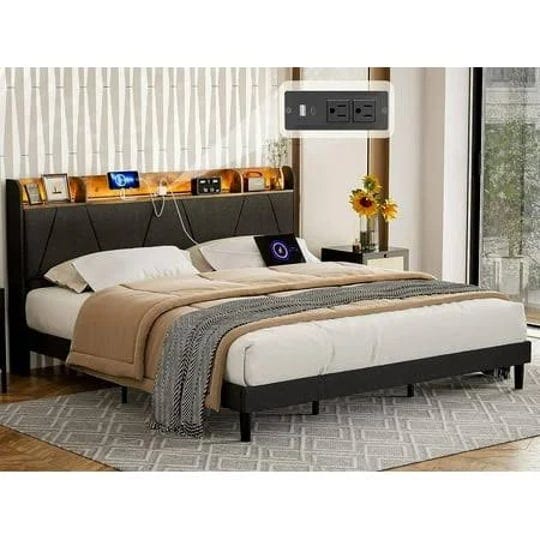 ikifly-upholstered-california-king-bed-frames-with-storage-shelf-headboard-charging-station-2-outlet-1