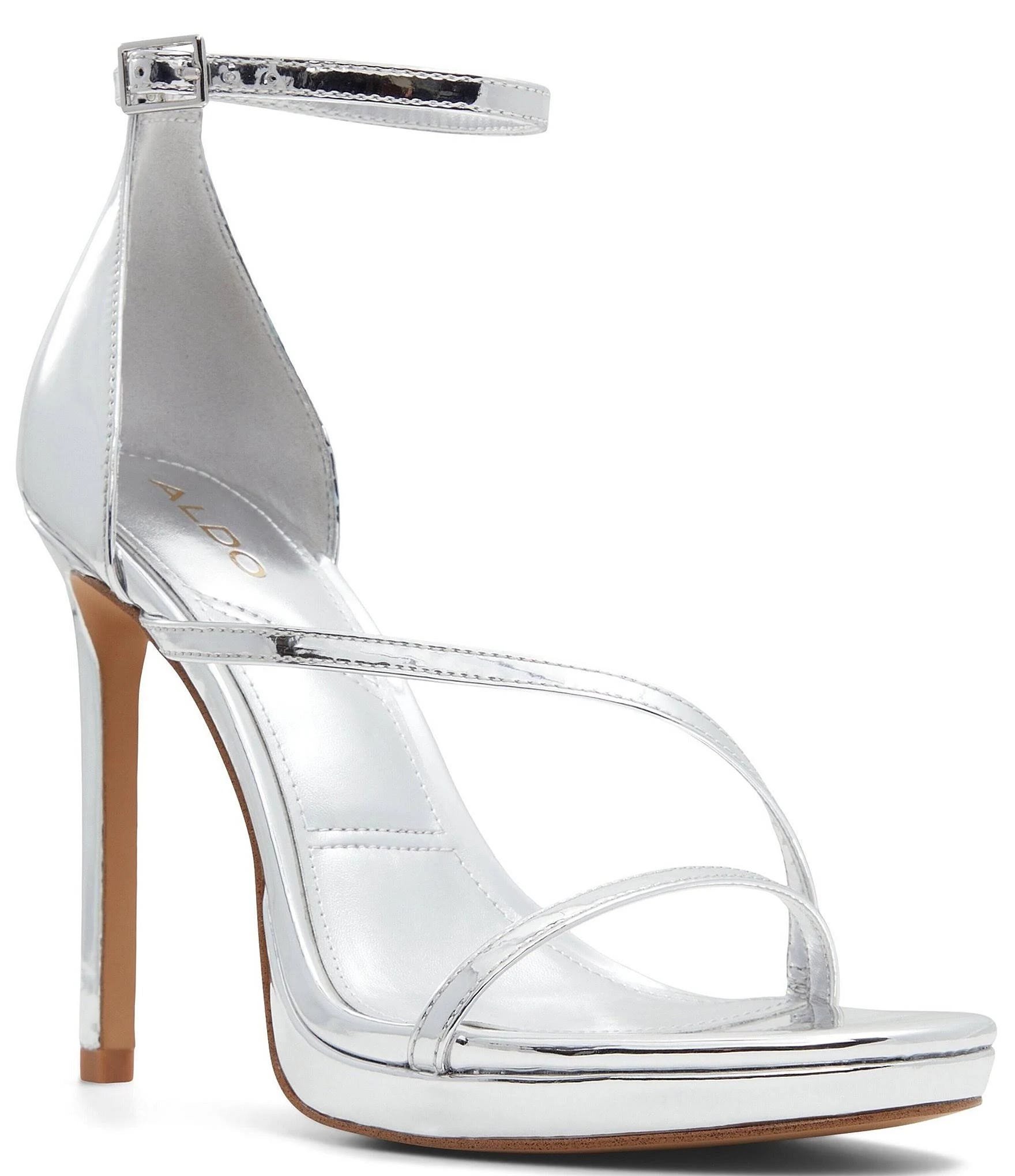 Stylish Silver Platform Heel Dress Sandals by ALDO | Image