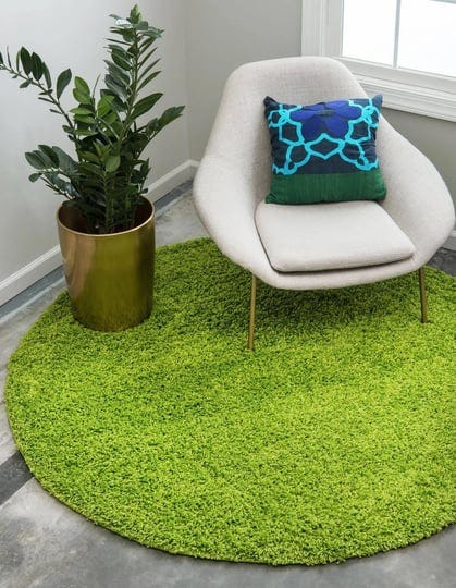 rugs-com--ber-cozy-solid-shag-collection-rug-3-ft-round-grass-green-shag-rug-perfect-for-kitchens-di-1