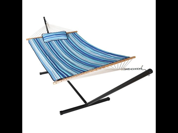 veikous-free-standing-stripe-hammock-with-cotton-and-pillow-blue-1