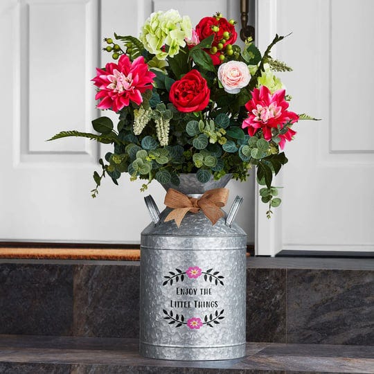 members-mark-decorative-floral-arrangement-galvanized-container-pink-1