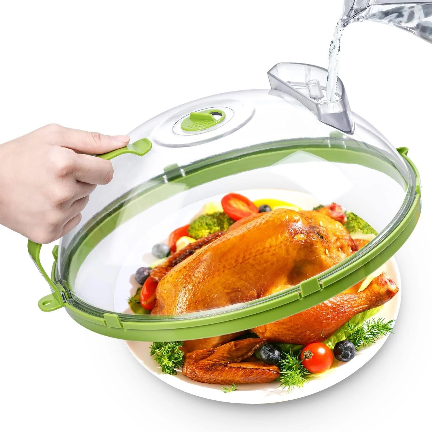 Gracenal Microwave Cover for Food with Handle - Splatter Guard | Image