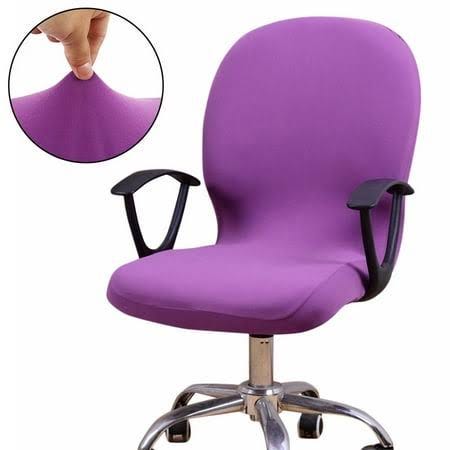 Purple Elastic Chair Covers for Rotate Swivel Chairs | Image