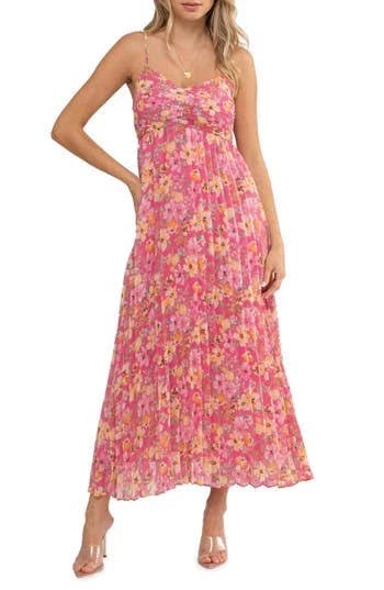 Floral Midi Sleeveless Dress with Adjustable Straps | Image