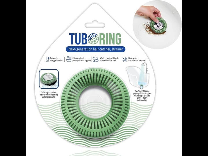 tubring-the-ultimate-tub-drain-protector-hair-catcher-strainer-snare-sage-green-1