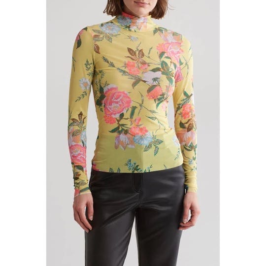 afrm-los-angeles-zoe-mock-neck-mesh-top-in-limelight-blossom-at-nordstrom-rack-size-small-1