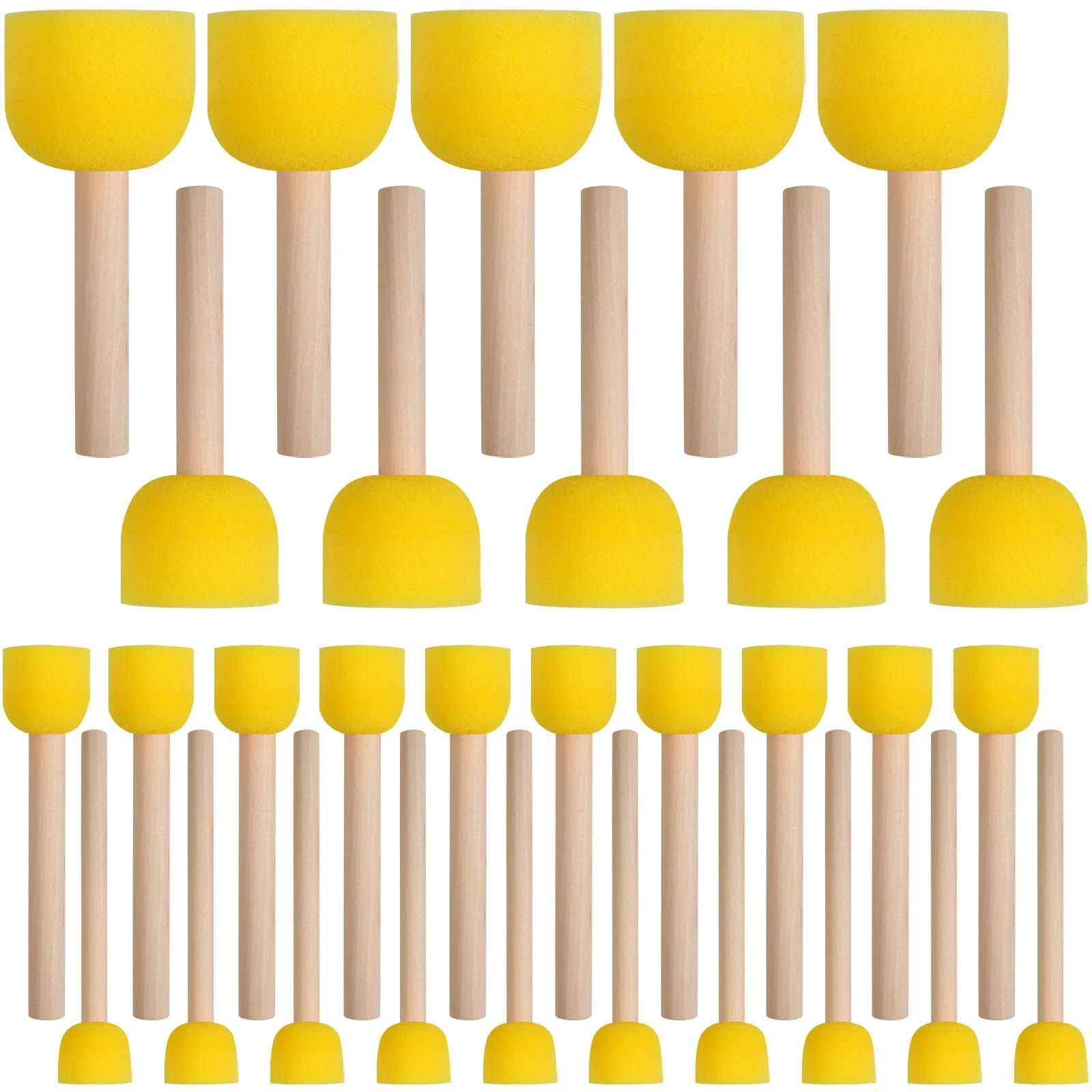 30 Pcs Round Sponges Brush Set for Kids' Painting | Image