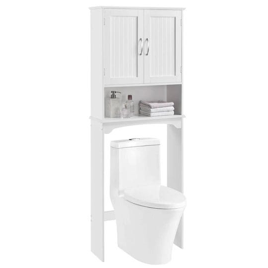 smilemart-9-width-wooden-over-the-toilet-bathroom-storage-cabinets-with-door-white-1
