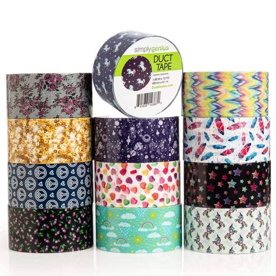 simply-genius-12-pack-patterned-and-colored-duct-tape-variety-pack-tape-rolls-1
