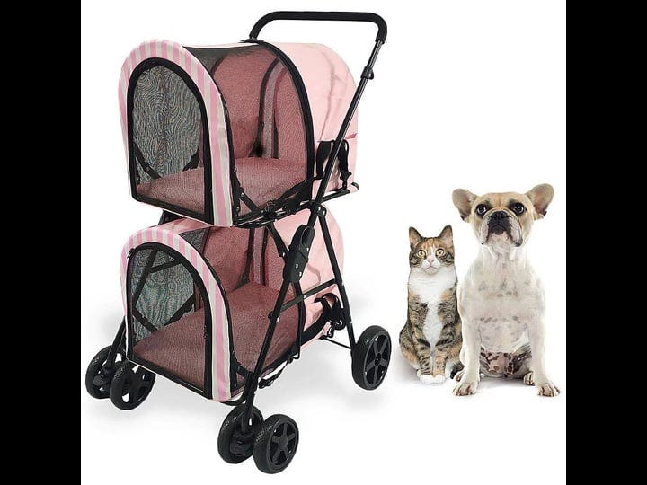 crittersitters-double-pet-stroller-for-2-pets-44lbs-and-under-pink-1