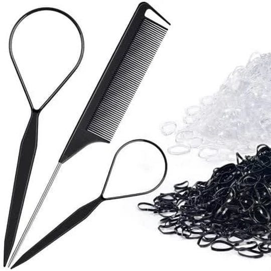 topsy-tail-hair-tool-ikoco-400pcs-hair-rubber-bands-with-hair-loop-styling-tool-set-200pcs-clear-hai-1