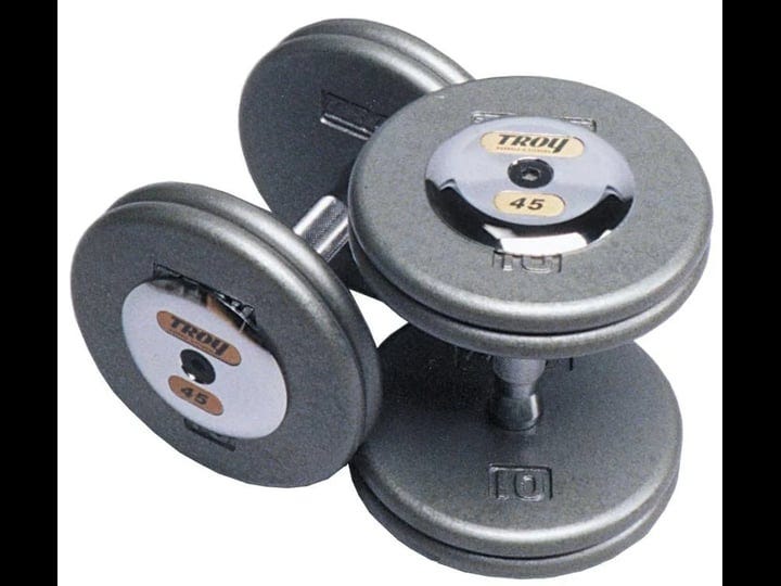 troy-barbell-troy-45-lbs-pair-dumbbell-weight-round-gray-hammertone-plates-with-chrome-end-cap-pro-s-1