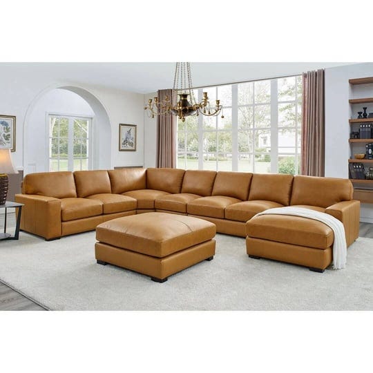 gabriel-6-piece-genuine-leather-match-sectional-latitude-run-leather-type-caramel-tan-genuine-leathe-1