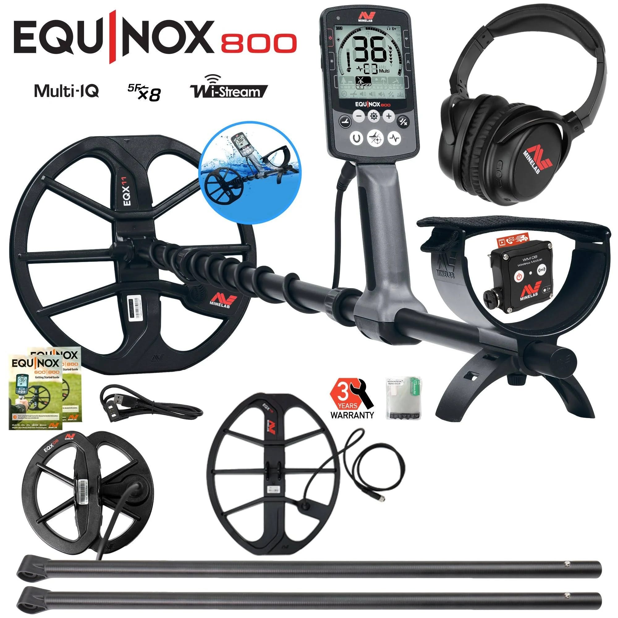 Minelab Equinox 800 Metal Detector with Dual Coil System and Lower Shafts | Image