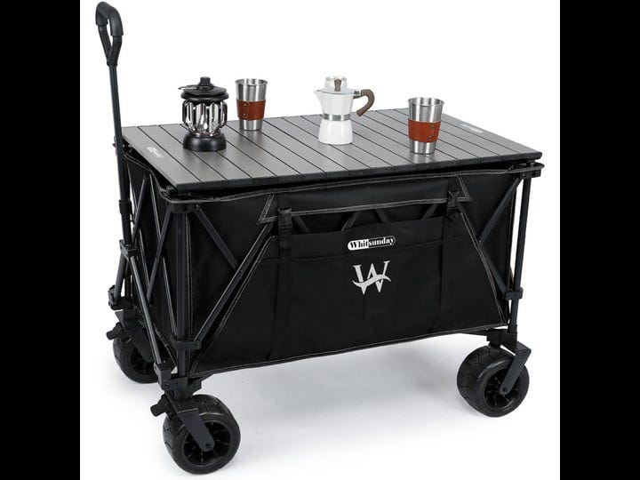 whitsunday-moko-large-folding-wagon-cart-with-aluminum-table-plate-wagon-with-table-plate-black-1