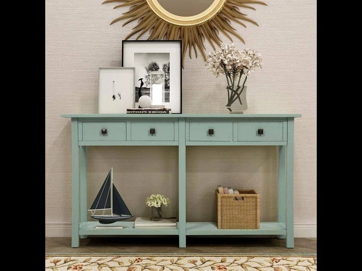 59-in-rustic-green-standard-rectangle-wood-console-table-with-4-drawers-1