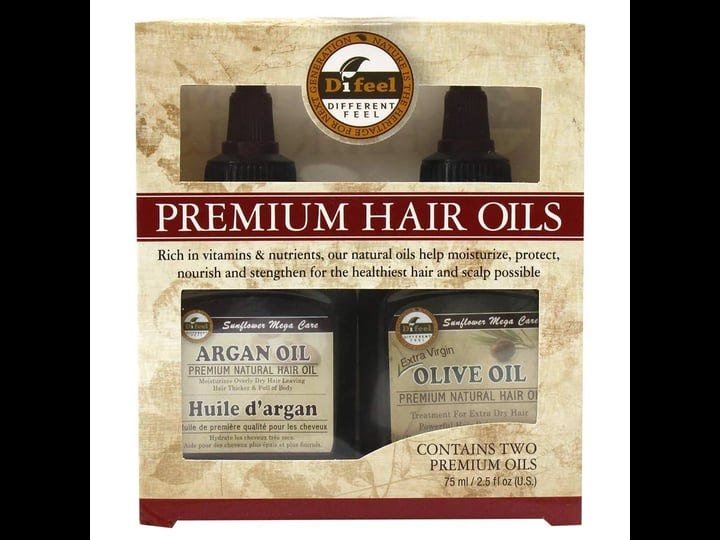 difeel-premium-natural-hair-oil-olive-oil-hair-oil-and-argan-oil-2-5-ounce-2-piece-set-1