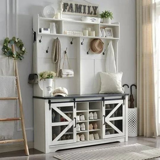 t4tream-entryway-bench-with-coat-rack-20-shoe-cubbies-12-coat-hooks-hall-tree-with-shoe-storage-for--1