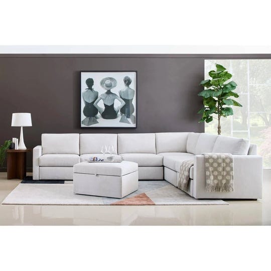 flexsteel-flex-6-seat-fabric-sectional-with-arm-storage-ottoman-in-taupe-1